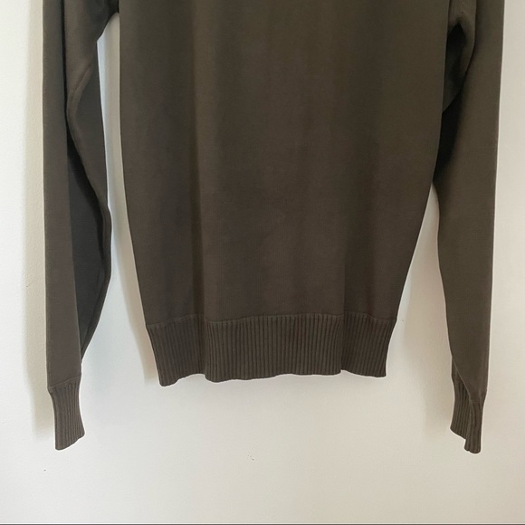 OSCAR DE LA RENTA Men’s Olive Green Quarter Zip Sweater - Picture 10 of 14